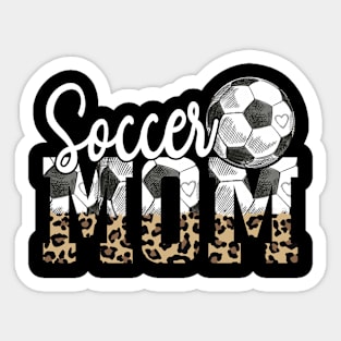 Soccer Mom American Football Mother's Day gift Leopard Print Sticker